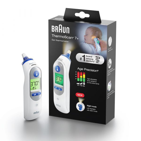 Braun ThermoScan 7+ Ear Thermometer With Age Precision IRT6525